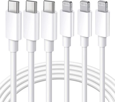 [MFi Certified] USB C to Lightning Cable 3Pack 10FT iPhone Fast Charger  - Image 1 of 4