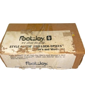 Vintage Footjoy Metal Spikes in box #33738 Lock Spikes (75 New Spikes In Box) - Picture 1 of 5