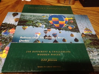 Wentworth Wooden Jigsaw Puzzle Balloons Over The Richelieu River Quebec  - Image 1 of 4