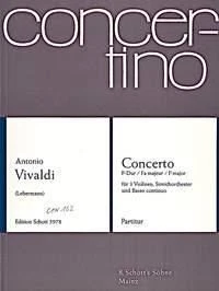 Concerto F Major PV 278 Antonio Vivaldi Score 3 Violins, String Orchestra and Ba - Image 1 of 3