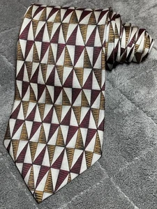 Sutter & Grant Silk Brown Geometric Men's Neck Tie 58"L 3.75"W - Picture 1 of 8
