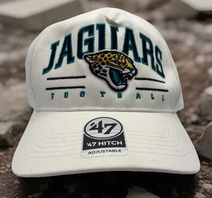 NEW Jacksonville Jaguars NFL '47 Brand Hat Hitch Snapback Adjustable Cap White - Picture 1 of 6