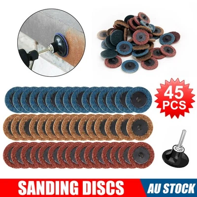 45PCS 2" 50mm Roll Lock Quick Change Sanding Discs Grinder Pad Grinder Replaces - image 1 of 4