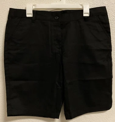 🥥 Wonder Nation Girls School Uniform Bermuda Shorts Black Size 20 Plus🆕 - Image 1 of 4