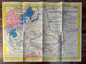1941-1945 MAPPA Estremo Oriente Teatro di Guerra/ESERCITO WWII condizioni quasi perfette 24x19 - Foto 1 di 11
