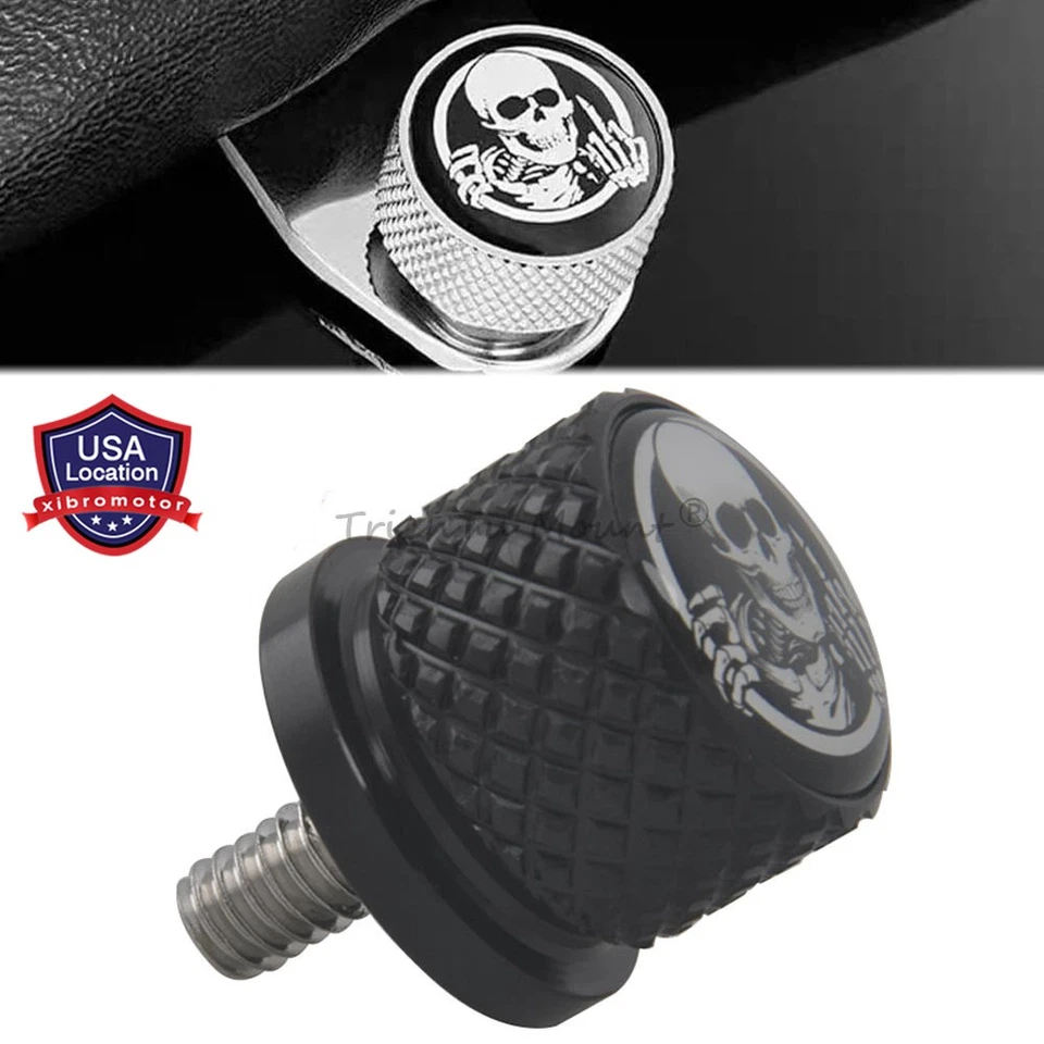 Motorcycle Seat Bolt Screw Nut Skull For Harley Davidson 96-2024 Street Glide - Image 1 of 4