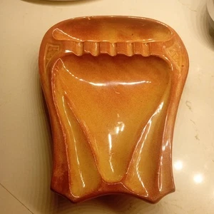 Vintage McCoy Pottery 1965 Modern Shape Brown Ashtray - Picture 1 of 7