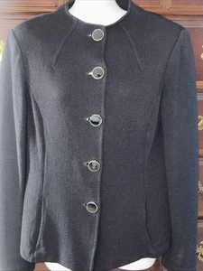 St. John Collection Santana Strick schwarz Knopfleiste Wolle Viskose Cardigan Jacke 6 - Bild 1 von 6