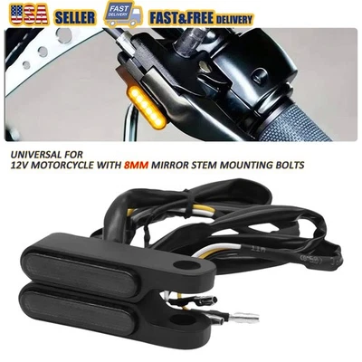 Luz intermitente LED para manillar negro para Harley Sportster XL 1200 883 señales de giro Foto 1 de 4