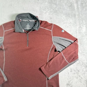 Suéter Pullover Kuhl Para Hombres Medio Gris Rojizo 1/4 Cremallera Manga Larga Exterior - Imagen 1 de 10