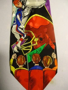 Addiction Black Green Red Purple Football Silk Tie 57" Helmet - Picture 1 of 3
