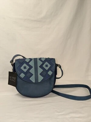 INC International concepts Bolso Bandolera Marginy Sillín Azul Imitación Cuero Foto 1 de 4