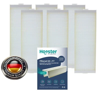 HOOSTER 3 Filter SETs 3x G4 + 3x F7 passend für Vaillant RecoVAIR VAR 260/4 und 360/4