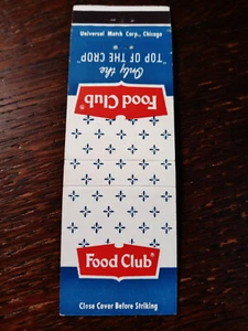 Vintage Matchcover: Food Club Groceries - Picture 1 of 3