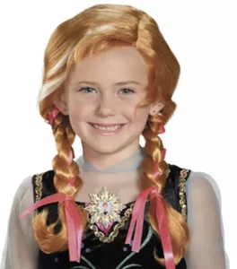 Sarla Princess Wig Frozen Anna Child Disney Girls Kids Red Braided Hair Dress Up - Picture 1 of 3