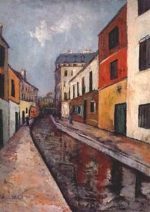Maurice Utrillo Bievre Cityscape Post-Impressionism 17" x 22"Quality Art Prints - Picture 1 of 1