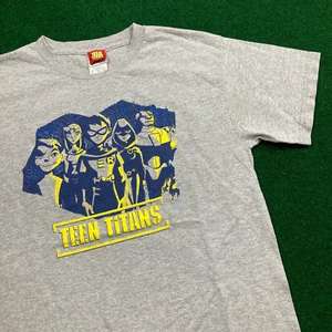 Vintage Teen Titans Shirt Boys XL Gray Blue Original TV Series Cartoon Y2K Youth - Picture 1 of 11