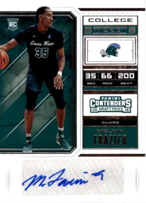 2018-19 Panini Contenders Draft Picks #88 Melvin Frazier RC Auto - NM-MT - Image 1 of 2