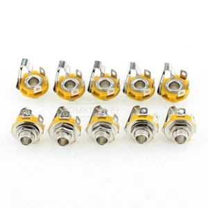 10pcs 6.35mm 1/4" Jack Mono Switched Chassis Panel Mount Female Socket Connector - Picture 1 of 6