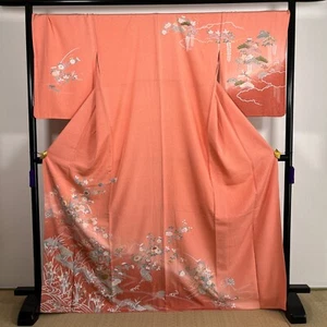 300-1 Japanese Kimono Silk Homongi Pink - Imagen 1 de 11