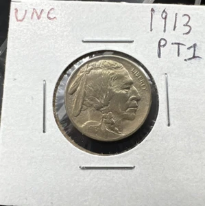 1913 P Buffalo Indian Head Nickel 5c BU UNC Type 1 Die Clash @ E Plurubus - Picture 1 of 4