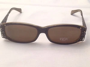 JEAN LAFONT PARIS VINTAGE SERENA 103 FANCY BLACK/BROWN W/CITRINE STONES SUNGLASS - Picture 1 of 12