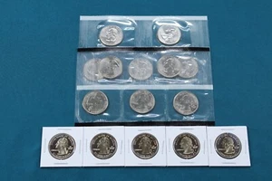 2001 State Quarter PDS Set  Proofs with BU P&D! 15 Coins! NY NC RI VT KY! M623 - Picture 1 of 3
