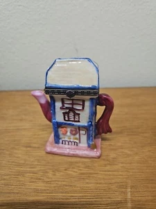 Weiße Teekanne Haus Schmuckschatulle - Bild 1 von 7