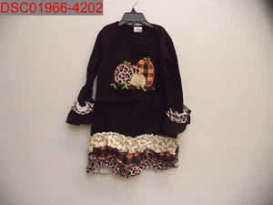 NWOT - Girls Black Pumpkin Harvest Outfit, Size 2XL (7/8) CKTZ-320379 - Picture 1 of 9