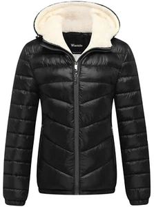 Wantdo Women's Winter Quilted Jackets Warm Puffer Jacket Coat Fleece Hood - Picture 1 of 39