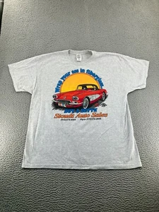 Vintage Corvette Shirt Mens XXL 2XL White 90s Racing Double Sided Short Sleeve - Picture 1 of 13