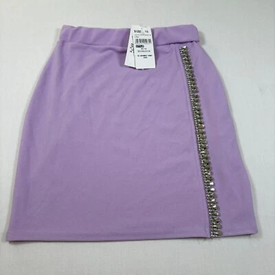 Quiz Ladies Lilac Jewelled Mini skirt size 10 BNWT - Image 1 of 4