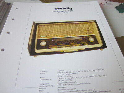 Radio Archiv Schaltplan 2005 Grundig Konzertgerät 6099, 1958 • 6.75€