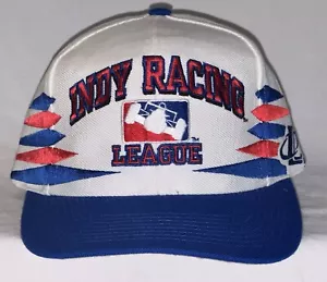 Vintage 90er Jahre Indy Racing League Logo sportlich diamant geschnitten Druckknopflasche Mütze Kappe Vintage - Bild 1 von 8