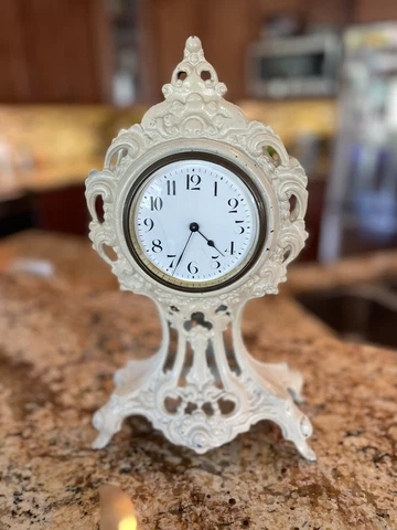 Duverdrey Bloquel Mantle Clock Art Nouveau Cast Iron - Works! Cover