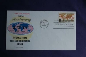 International Telecommunications Union 11c Stamp FDC Fluegel Cachet S#1274 10140 - Picture 1 of 3