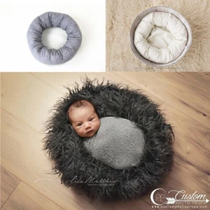 Newborn Baby Photography Wheat Donut Pillow Basket Filler Posing Props Cushion - Picture 1 of 8