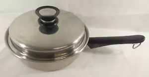 AMWAY QUEEN Multi-Ply 18-8 Stainless 1 1/2 QT Saucepan & Lid 8" Made in USA - Picture 1 of 8