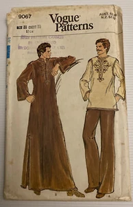 Vogue 9067 Vintage 70s Sewing Pattern Size: 38 Men's Kaftan with Braid Trim RARE - Picture 1 of 7