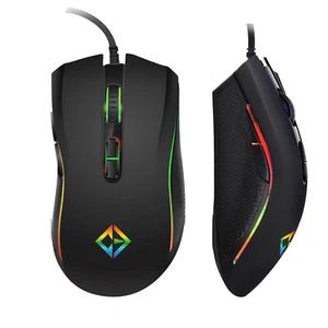 RGB LED Gaming Mouse with Customizable RGB Lighting USB Wired 7 Button - Picture 1 of 10