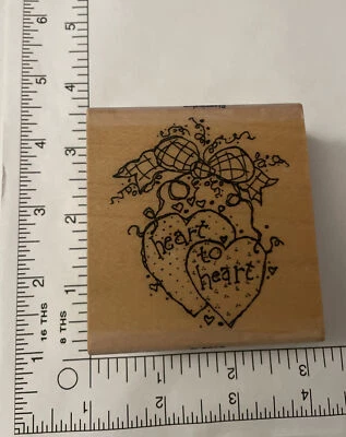 VTG ~ Stampington & Company 1997 ~ Heart to Heart #K5212 Rubber Stamp Brand New! - Image 1 of 4