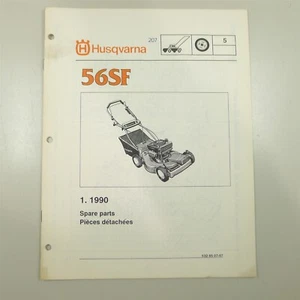 Fabricante de equipos originales Husqvarna 56SF cortadora de empuje lista de piezas ilustradas IPL, 1990 - Imagen 1 de 1