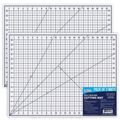 Alfombra de corte de PVC de doble cara autocurativa de 6 capas BLANCA/AZUL 18" X 24" - Paquete de 2 Foto 1 de 4