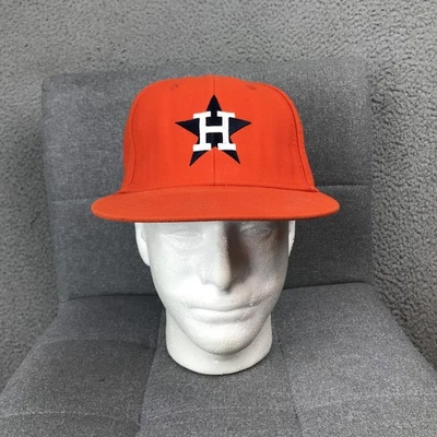 Houston Astros Hat Cap Fitted Mens 7 1/8 Orange MLB Baseball Cooperstown 1975 - Image 1 of 4