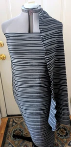 Black and Grey Textured Stripe Knit Apparel Fabric Remnant - 1.25 Yards x 58" - Picture 1 of 5
