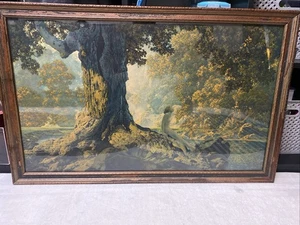 Maxfield Parrish Art Deco Dreaming Large Size Print, Framed, Circa 1920 - Picture 1 of 21