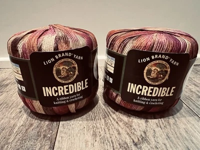 Lion Brand Incredible Ribbon Yarn 2-50g Balls NYLON Color 206 Autumn Leaves - Image 1 of 4