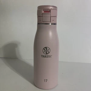 Takeya Pink Water Beverage Bottle 17oz Leak Proof Insulated Travel Mug - Picture 1 of 9