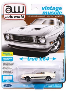 1973 Ford Mustang Mach 1 White Auto World Premium Series 6 1:64 Scale - Picture 1 of 2