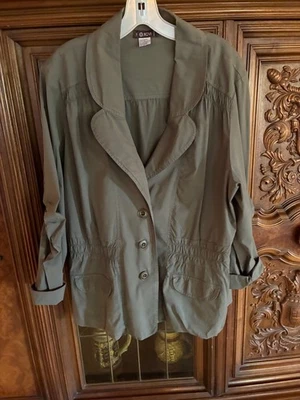 XCVI KHAKI COTTON JACKET 3X - Image 1 of 4